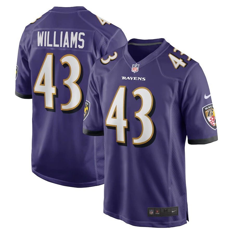 Men Baltimore Ravens #43 Marcus Williams Nike Purple Player Game NFL Jersey